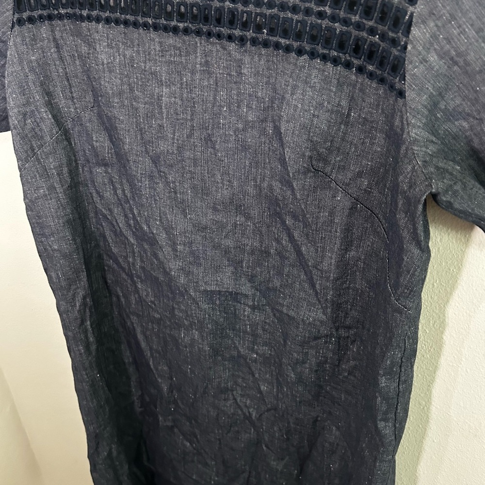 Ann Taylor Linen blend embroidered detailing shift dress - Picture 6 of 7